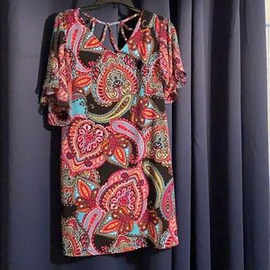 MSK-flutter sleeve shift dress